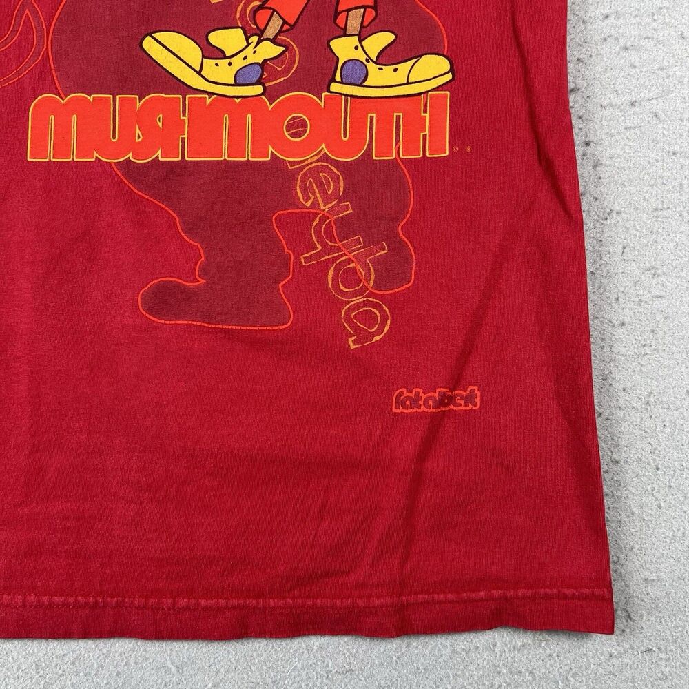 Vintage Fat Albert Mushmouth Shirt Men’s Large Red Short Sleeve Graphic Print - Picture 4 of 16